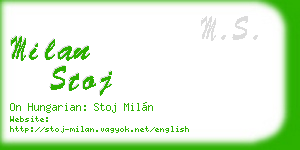 milan stoj business card